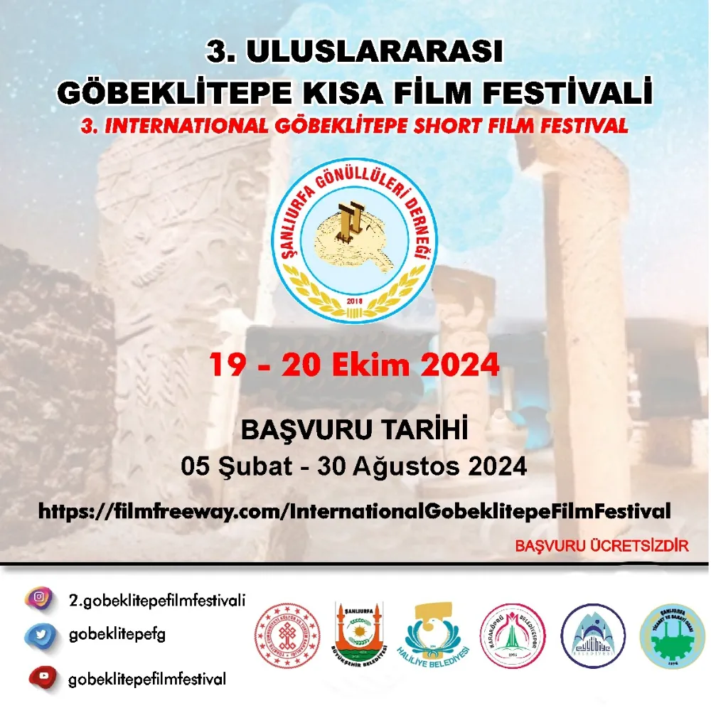 3.ULUSLARARASI GÖBEKLİTEPE KISA FİLM FESTİVALİ BAŞVURULARI DEVAM EDİYOR