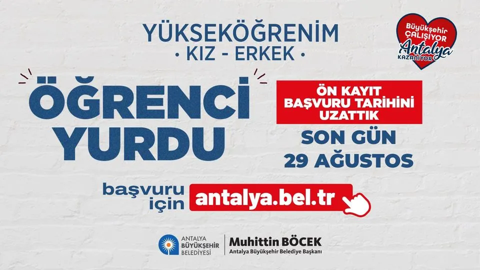 Büyükşehir’in yurtları üniversiteli gençleri bekliyor    Yükseköğrenim Yurtları için ön kayıtlar başladı 