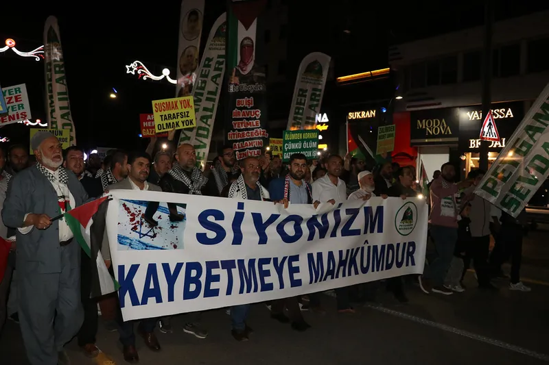 Gaziantep’te Gazze’ye destek yürüyüşü düzenlendi