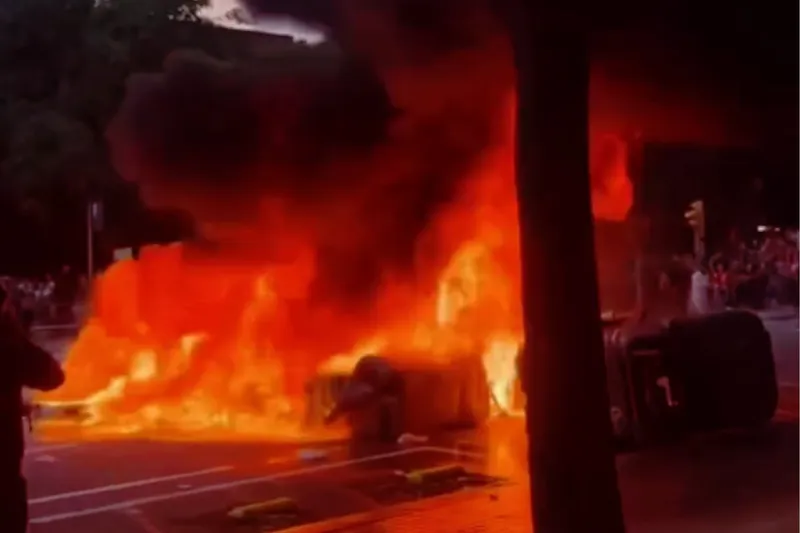 İspanya sokaklarında Gazze’ye destek gösterisi