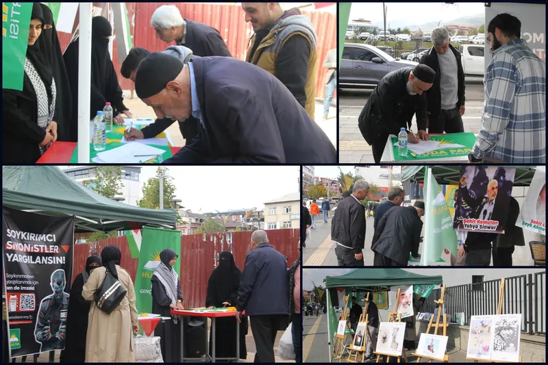 HÜDA PAR Bingöl Gençlik Kolları’ndan “Soykırımcı Siyonistler Yargılansın” İmza Kampanyası