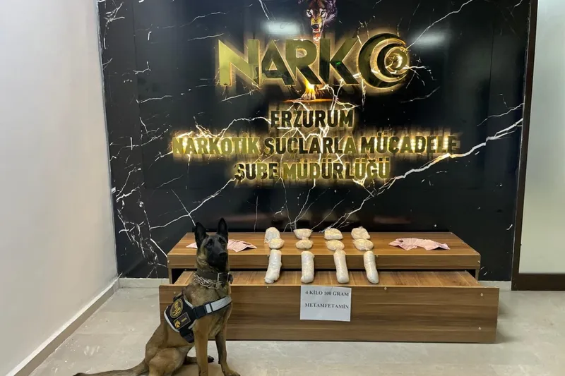 Erzurum’da 4 kilogram metamfetamin ele geçirildi