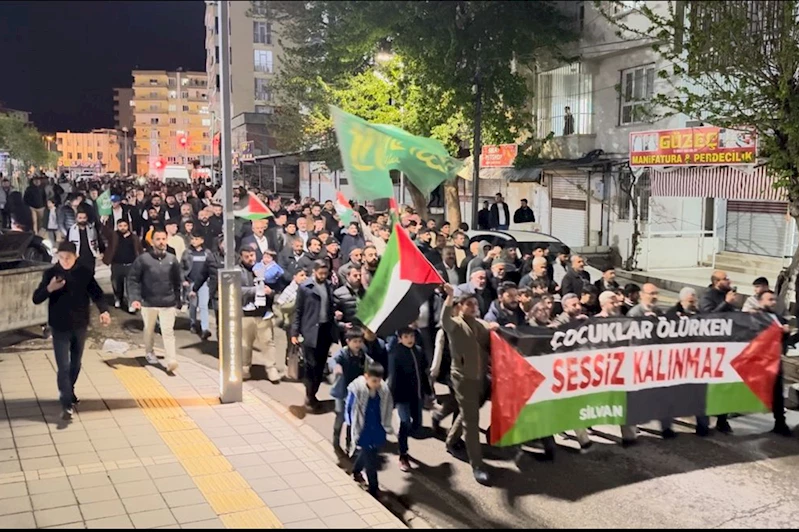 Silvan halkı, Gazze için tek bir yürek oldu