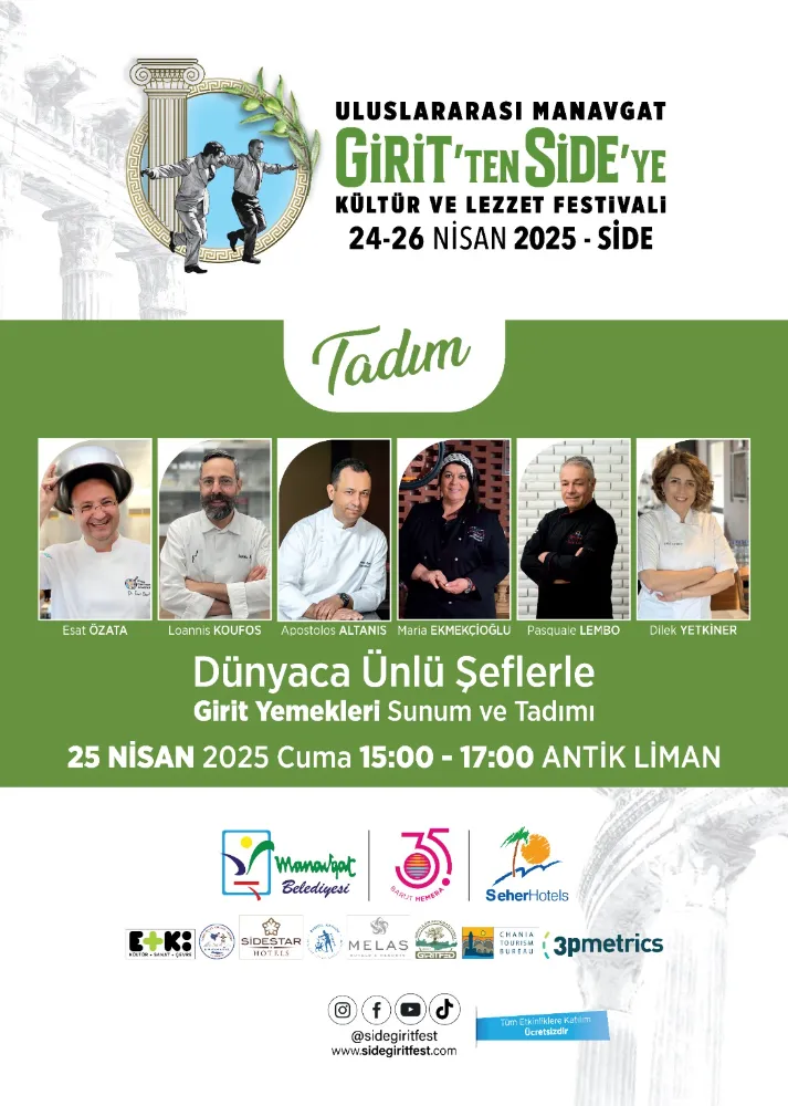 MANAVGAT, GİRİT LEZZETLERİYLE DÜNYA GASTRONOMİ SAHNESİNE ÇIKIYOR