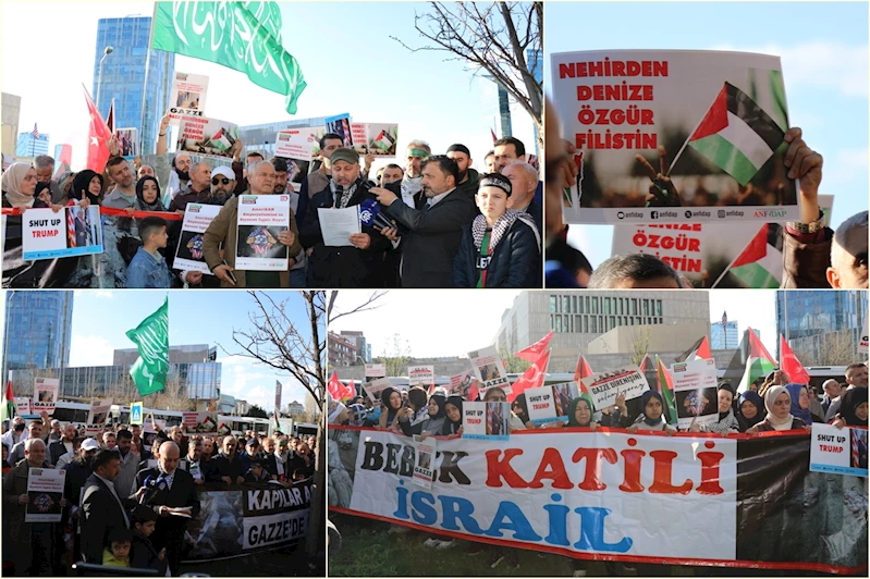 İşgalci ABD büyükelçiliği önünde Gazze protestosu