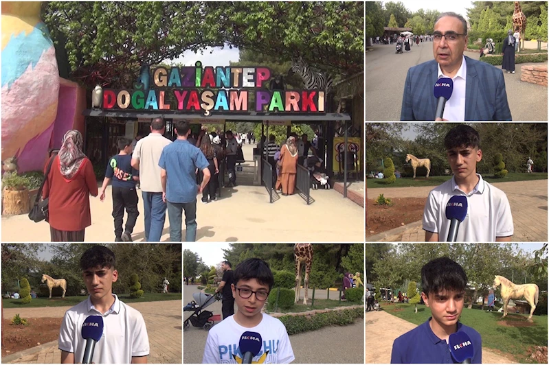 Çocuklar tatil gününde hayvanat bahçesine akın etti