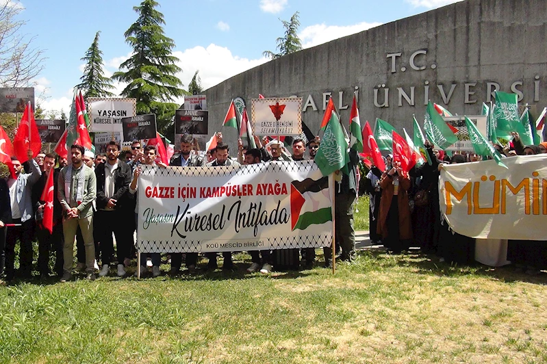 Kocaeli Üniversitesi öğrencilerinden Filistin’e destek yürüyüşü