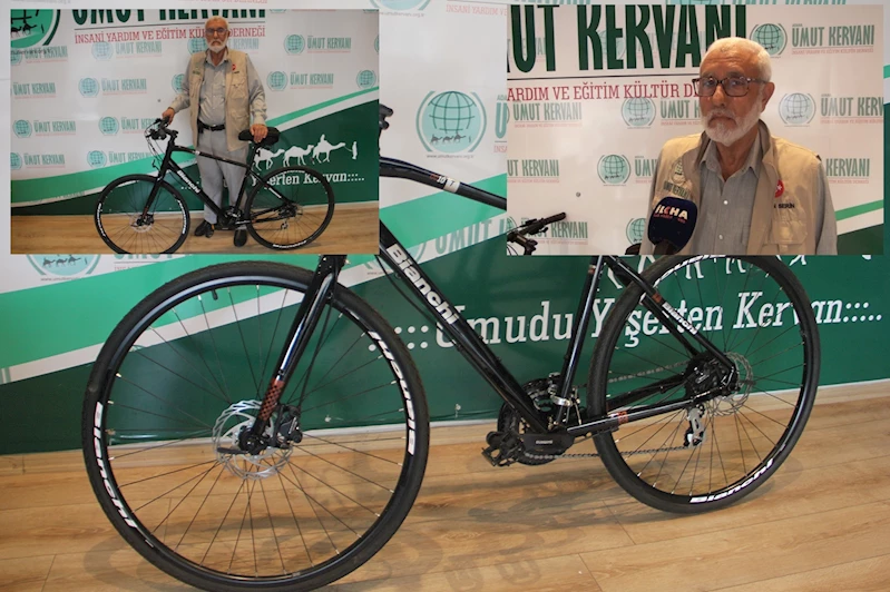 Adanalı hayırsever bisikletini Gazze’ye bağışladı