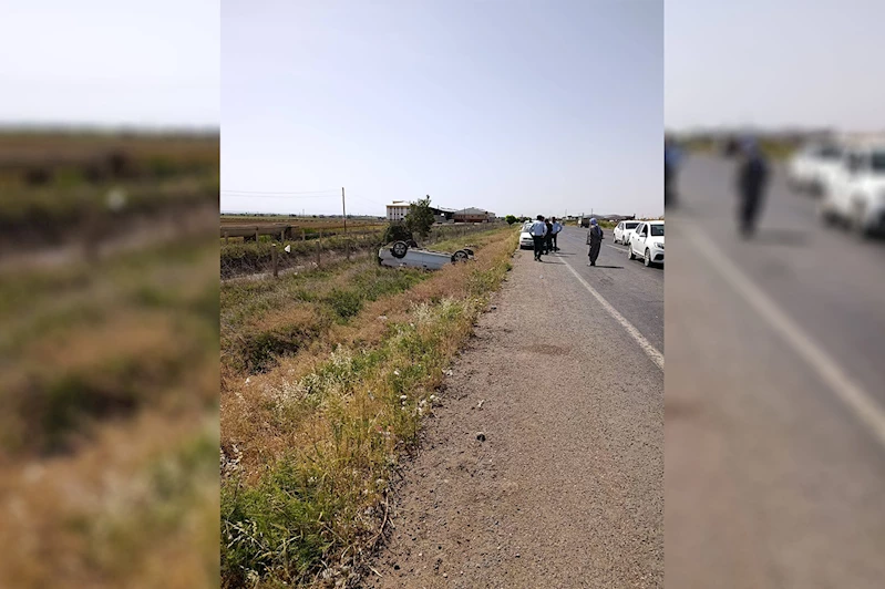 Takla atan araç ters döndü: 1 yaralı