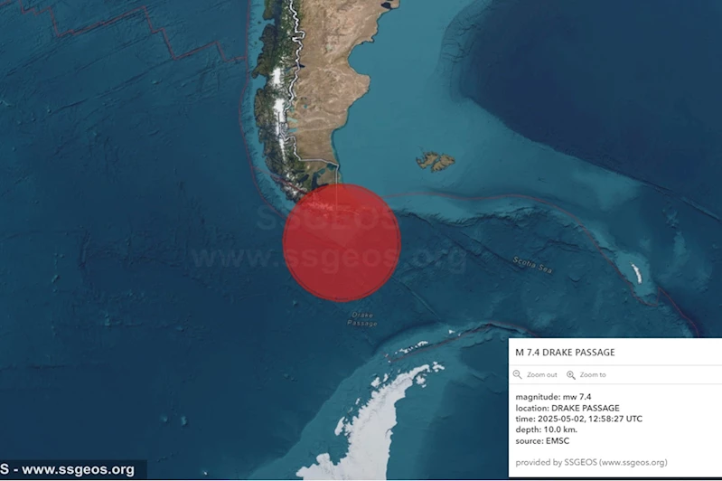 Arjantin açıklarında  7,4 büyüklüğünde deprem: Tsunami uyarısı yapıldı