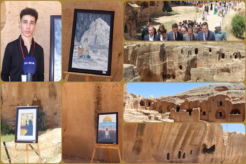 Lise öğrencilerinin bir yıl boyunca çizdiği resimler, Dara Antik Kent’te sergilendi