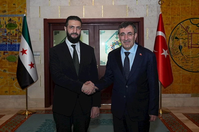 Cumhurbaşkanı Yardımcısı Yılmaz ile Suriye Cumhurbaşkanı Şara arasında heyetler arası görüşme