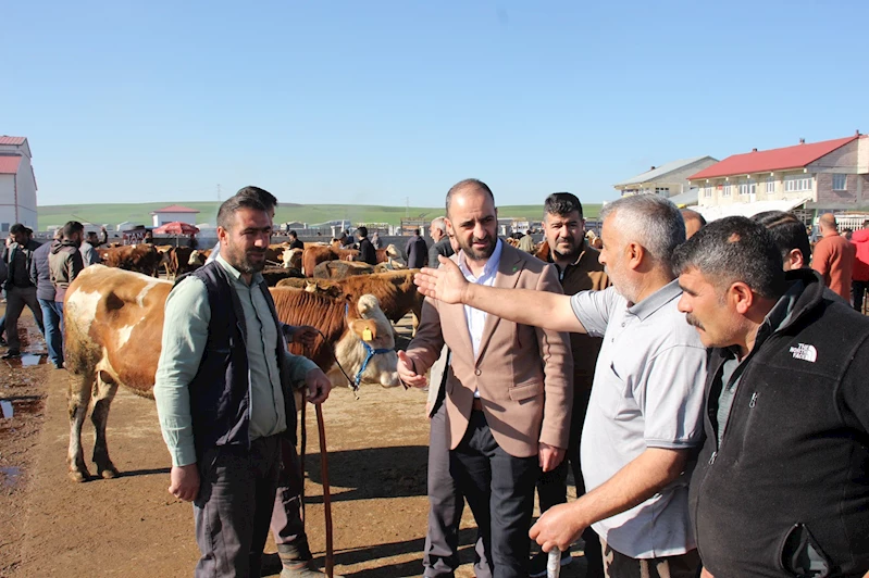 HÜDA PAR Ağrı İl Başkanı Yılmaz, kurban piyasasını yerinde inceledi 