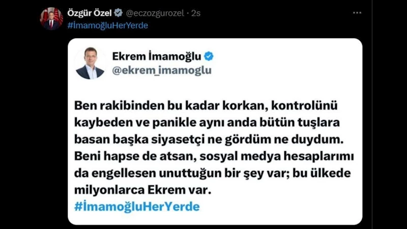 Ekrem İmamoğlu’ndan erişim engeline tepki: 