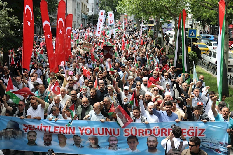 Özgür Filistin için on binler İstanbul