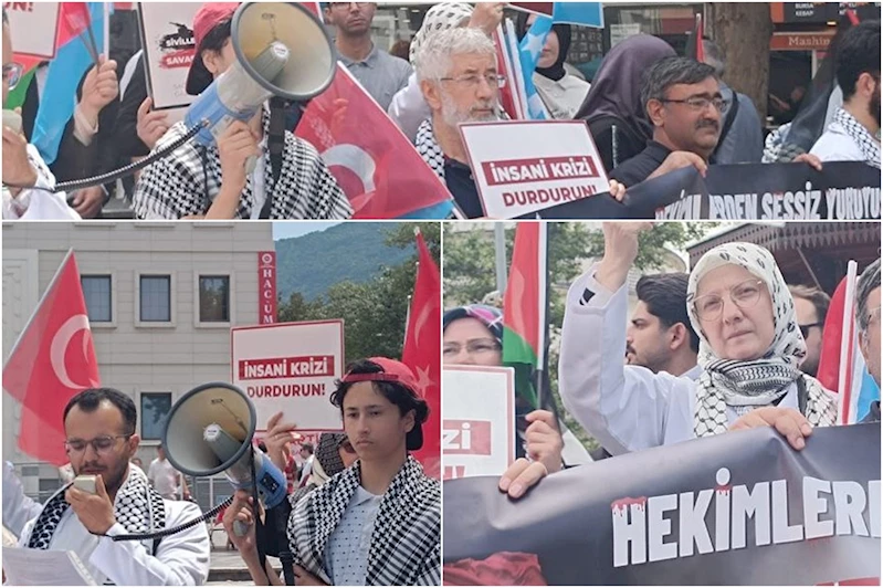 Bursa’da sağlıkçılardan ortak tepki: Sessiz yürüyüşle zulme dikkat çektiler