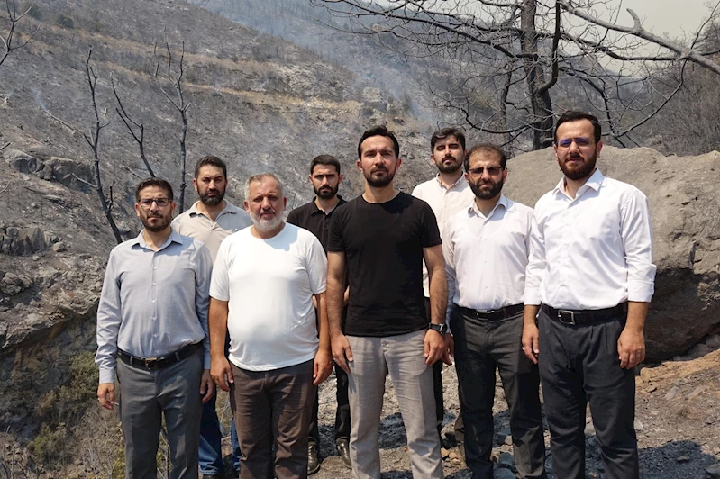 HÜDA PAR heyeti,  Bursa yangın bölgesinde