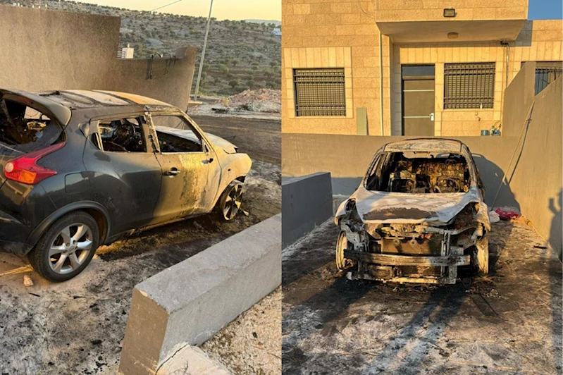 Yahudi çeteler, Filistinlilerin araçlarını ateşe verdi