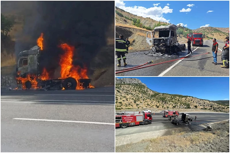 Bingöl-Diyarbakır karayolunda korkutan yangın