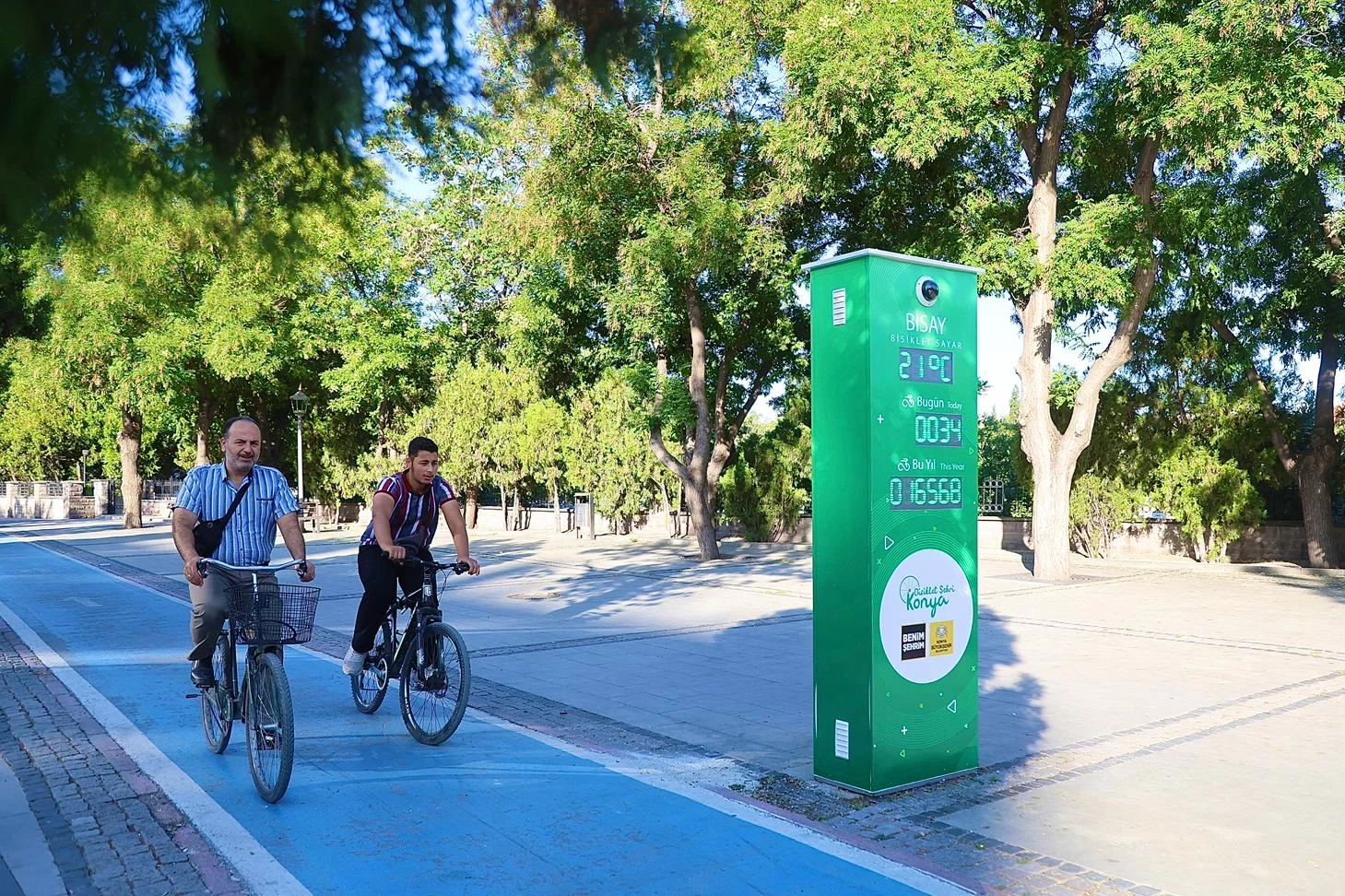 Konya Büyükşehir’in yapay zeka destekli bisiklet sayaçları devrede