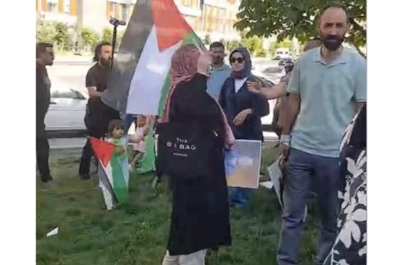 ABD Büyükelçiliği önünde Enes Cemal eş-Şerif için basın açıklaması