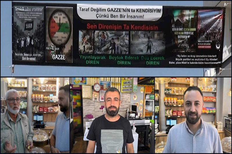 Adana’da iki esnaf, hem boykot hem bağışla Gazze halkının yanında yer aldı