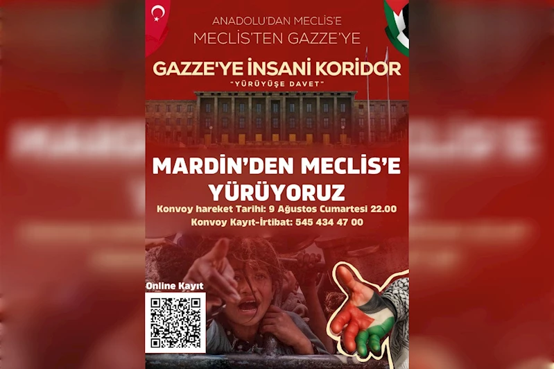 Gazze için “İnsani Koridor” yürüyüşüne Mardin’den destek!