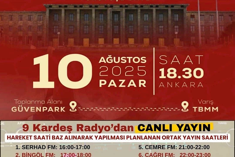 Siirt’in yerel radyosu da dahil 9 radyo, Gazze yürüyüşüne destek verecek