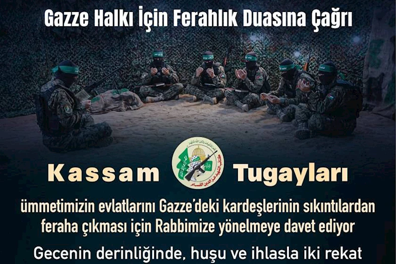 Gazze için ferahlık duasına çağrı