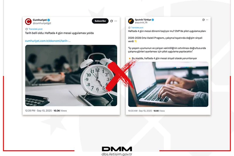 DMM: “haftada 4 gün mesai” iddiaları gerçeği yansıtmıyor