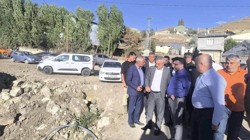 AK Parti Kars Milletvekili Adem Çalkın, Sarıkamış’ta taşkın kontrol tesislerini yerinde inceledi