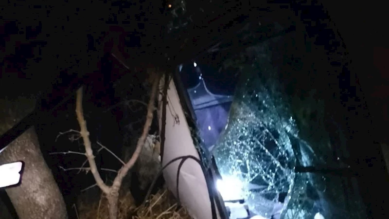 Besni’de sürücünün aracı şarampole uçtu: 2 yaralı 