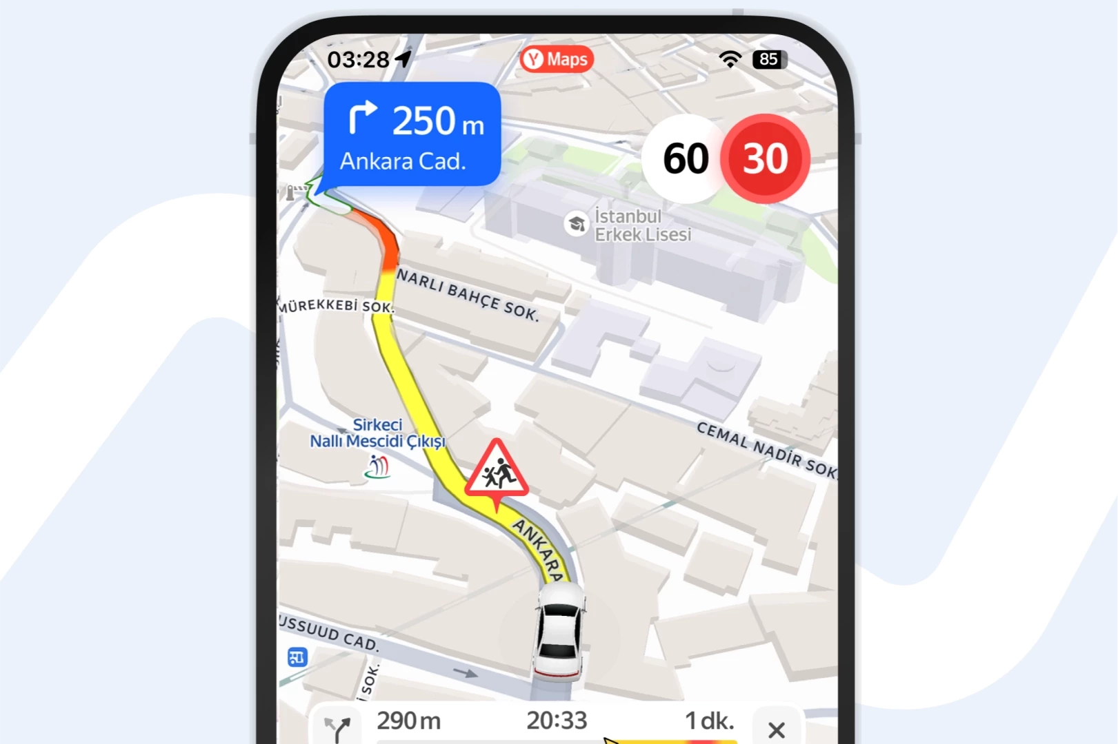 Yandex, kontrolsüz yaya geçitleri için sürücüleri uyaracak