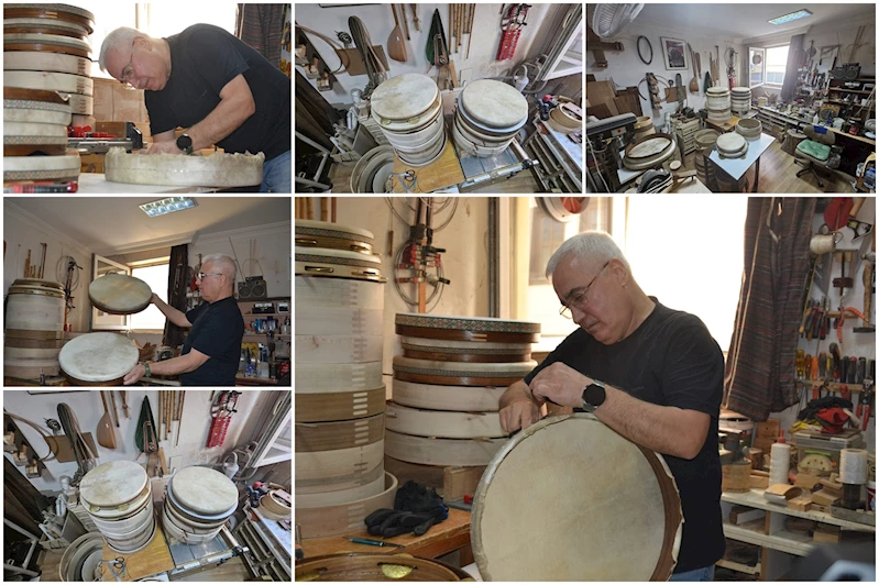 El emeğiyle yaptığı bendirler, dünyanın farklı ülkelerine ihraç ediliyor