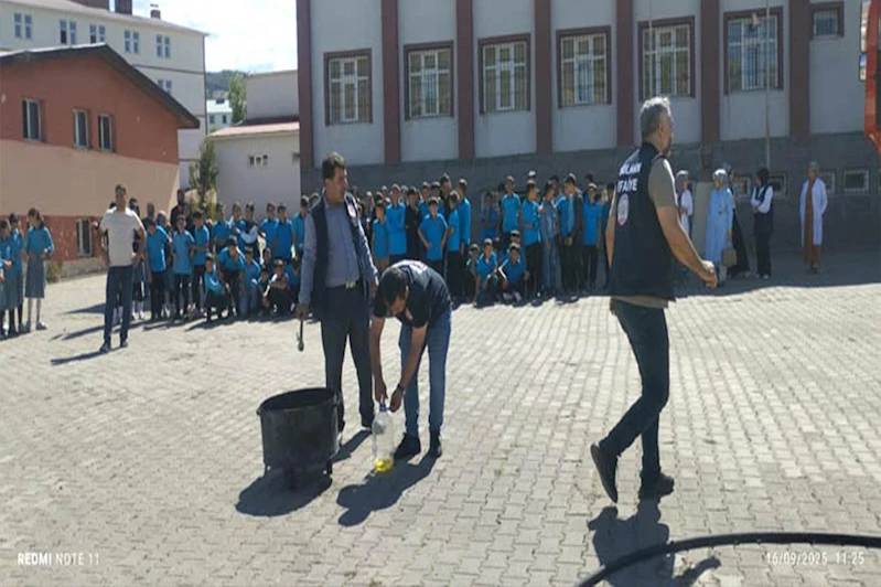 Solhan yatılı bölge okulunda yangın eğitimi