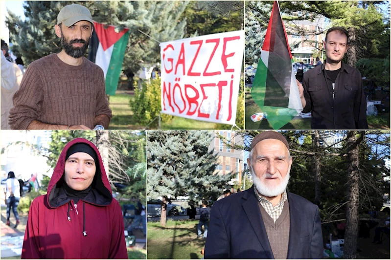 Gazze nöbeti, ABD Büyükelçiliği önünde 31. gününde de devam ediyor