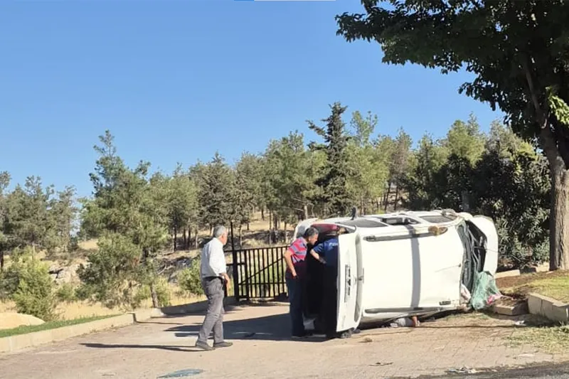 Şanlıurfa’da virajı alamayan araç devrildi: 1 yaralı