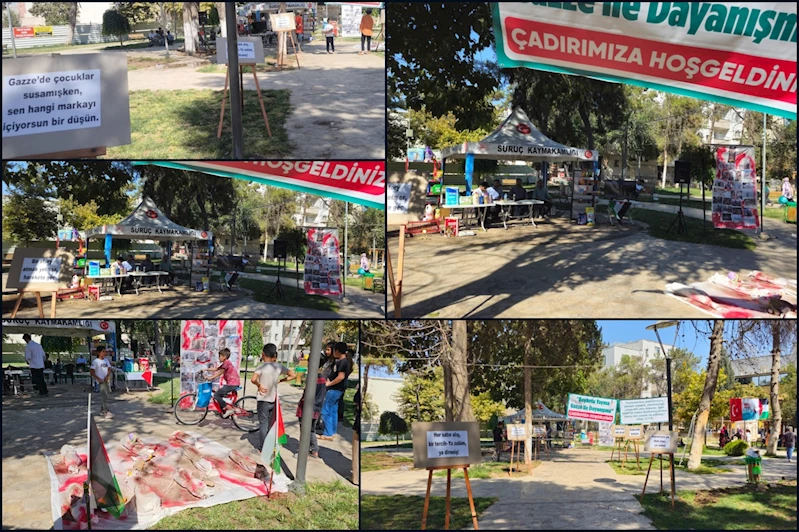 Suruç’ta Gazze için destek ve boykota çağrı çadırı kuruldu